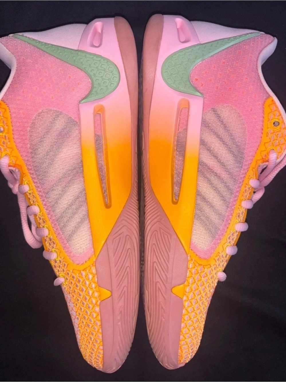 Nike Women's Pink and Yellow Athletic Sneakers - Picture 2 of 7